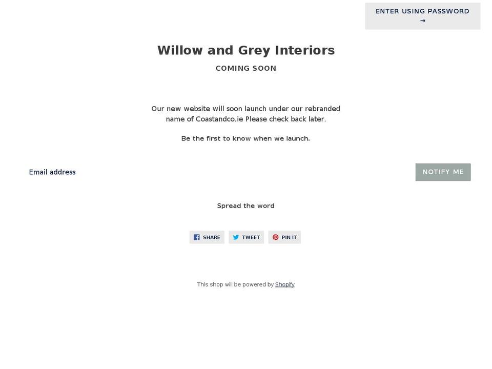 willowandgreyinteriors.com shopify website screenshot