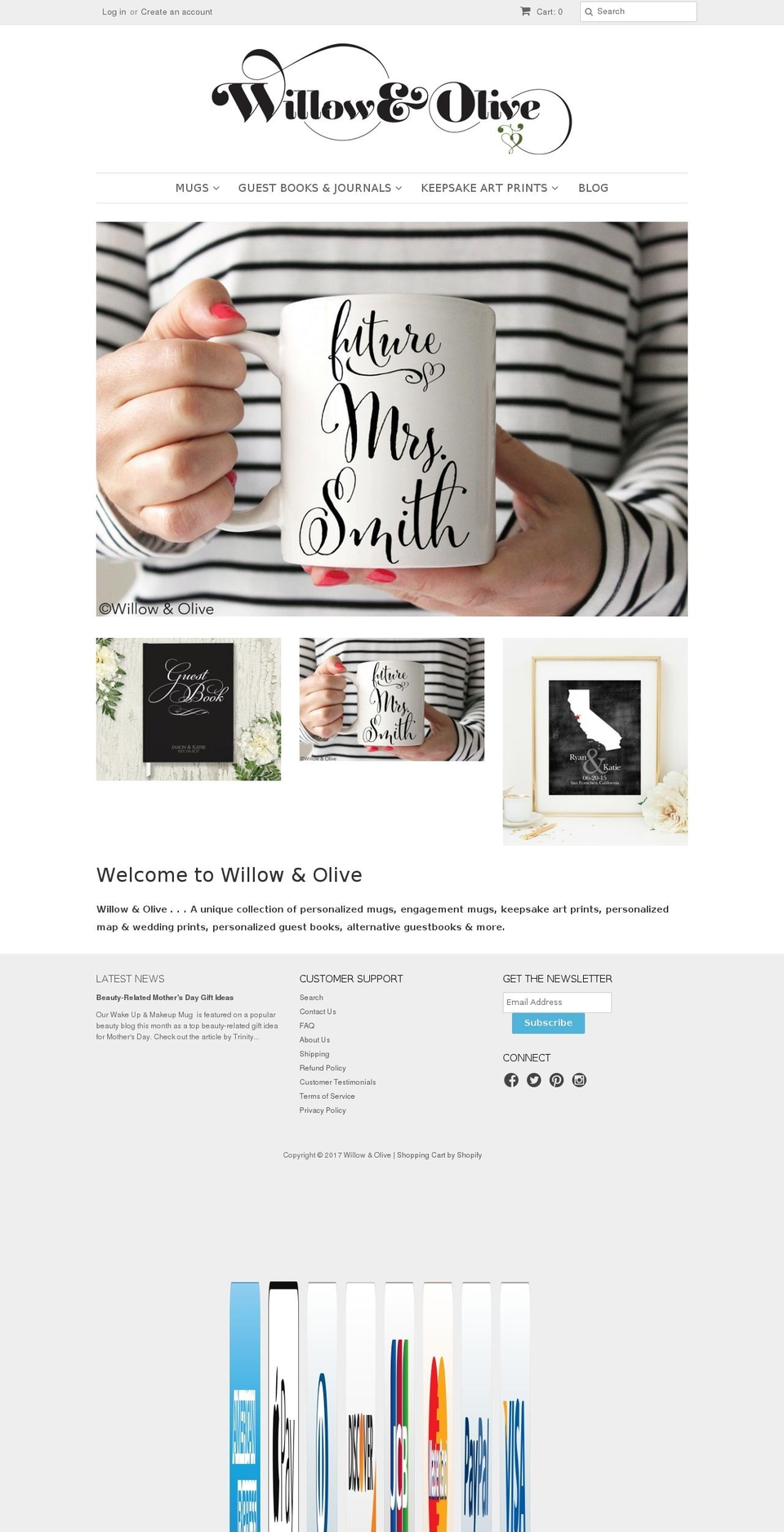 willowandolive.com shopify website screenshot