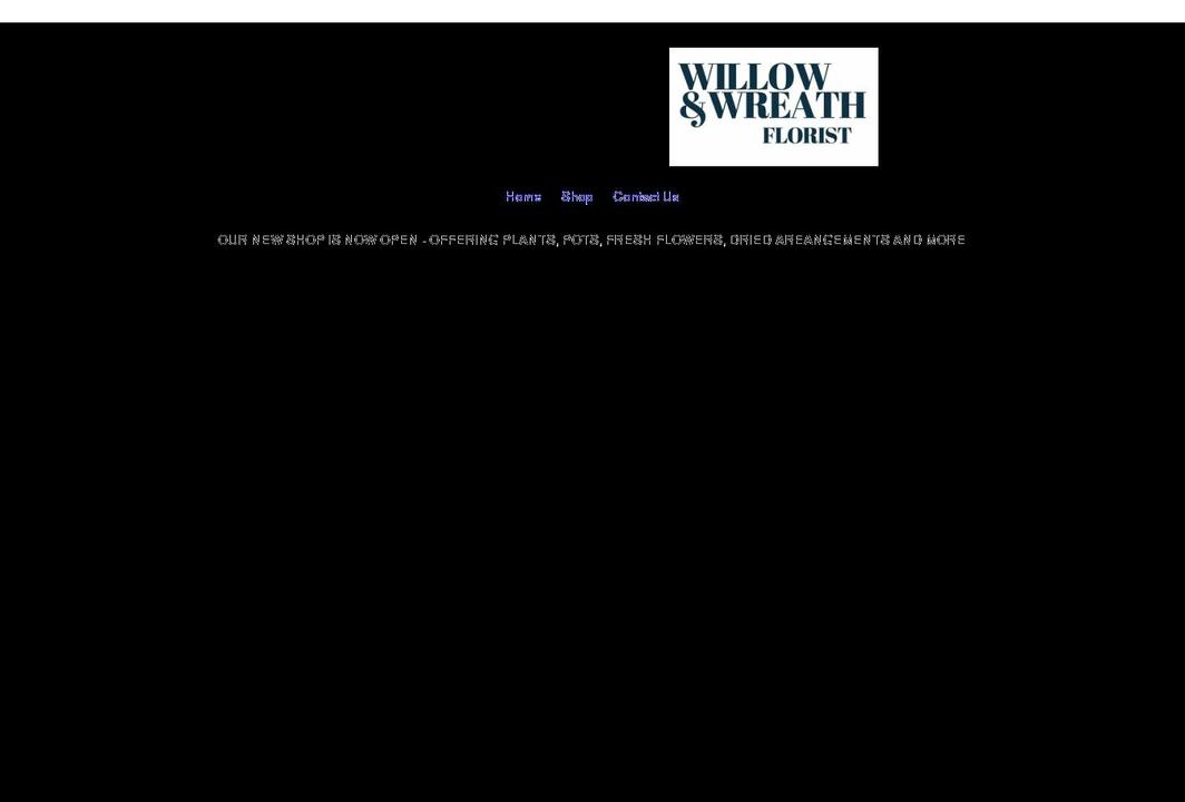 willowandwreathflorist.com shopify website screenshot