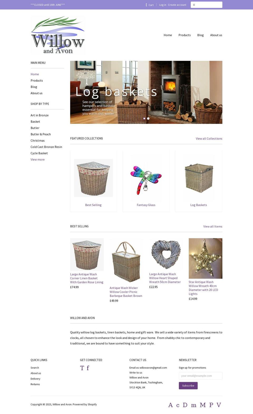 willowavon.co.uk shopify website screenshot