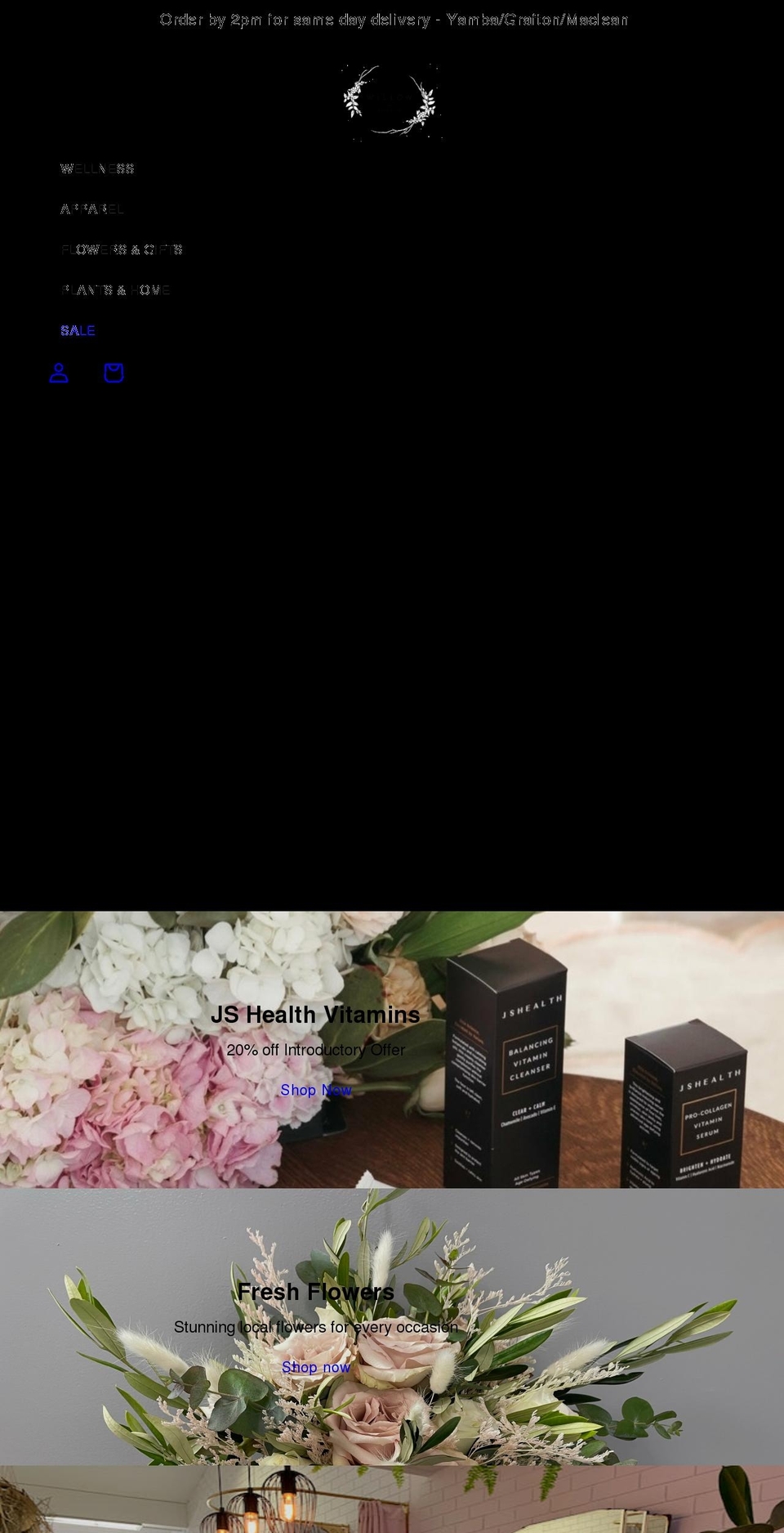 willowbotanica.com.au shopify website screenshot