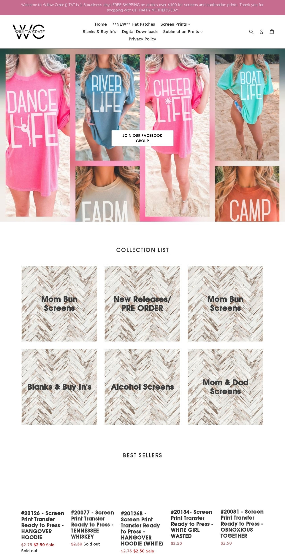 willowcrate.com shopify website screenshot