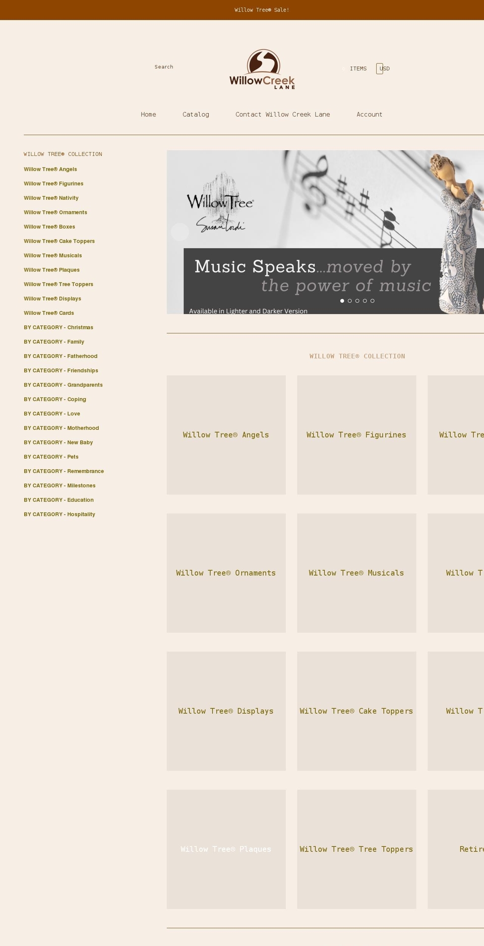 willowcreeklane.com shopify website screenshot
