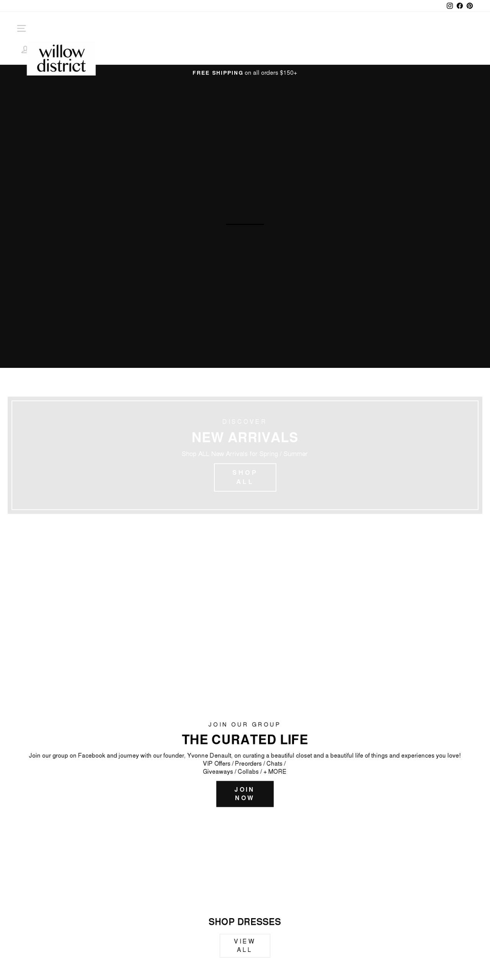willowdistrict.com shopify website screenshot