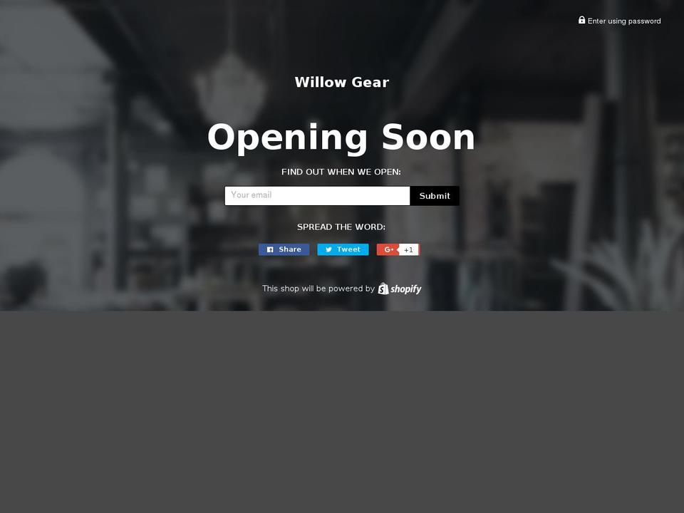 willowgear.com shopify website screenshot