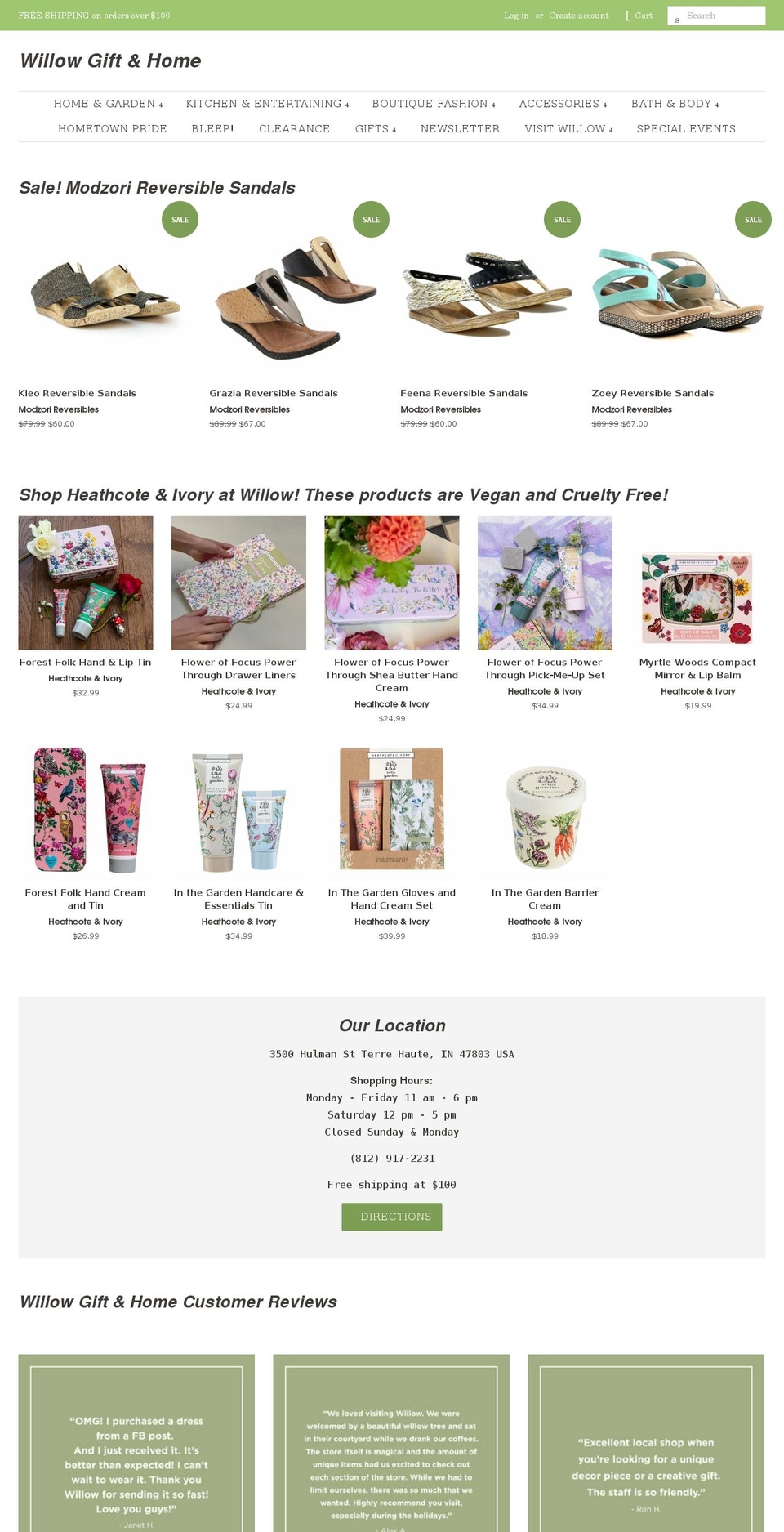 willowgift.com shopify website screenshot