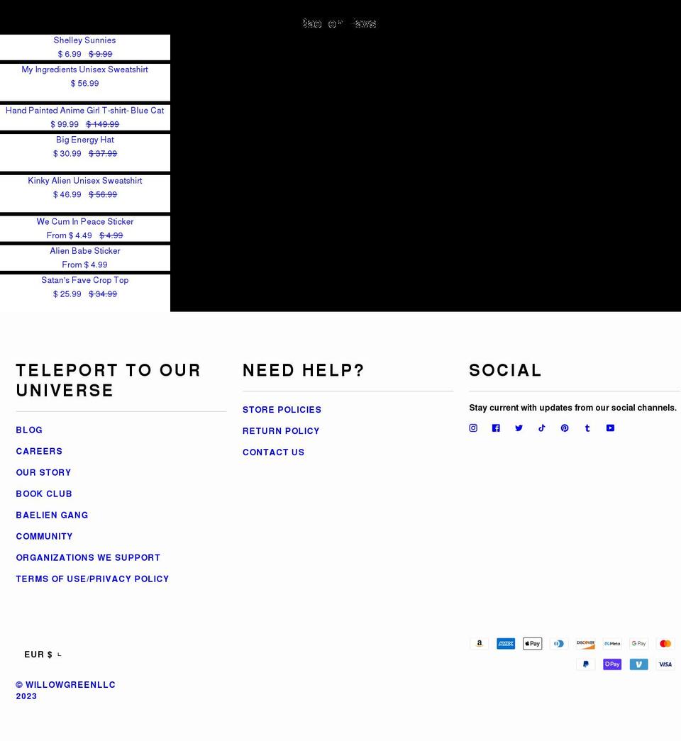willowgreenllc.com shopify website screenshot