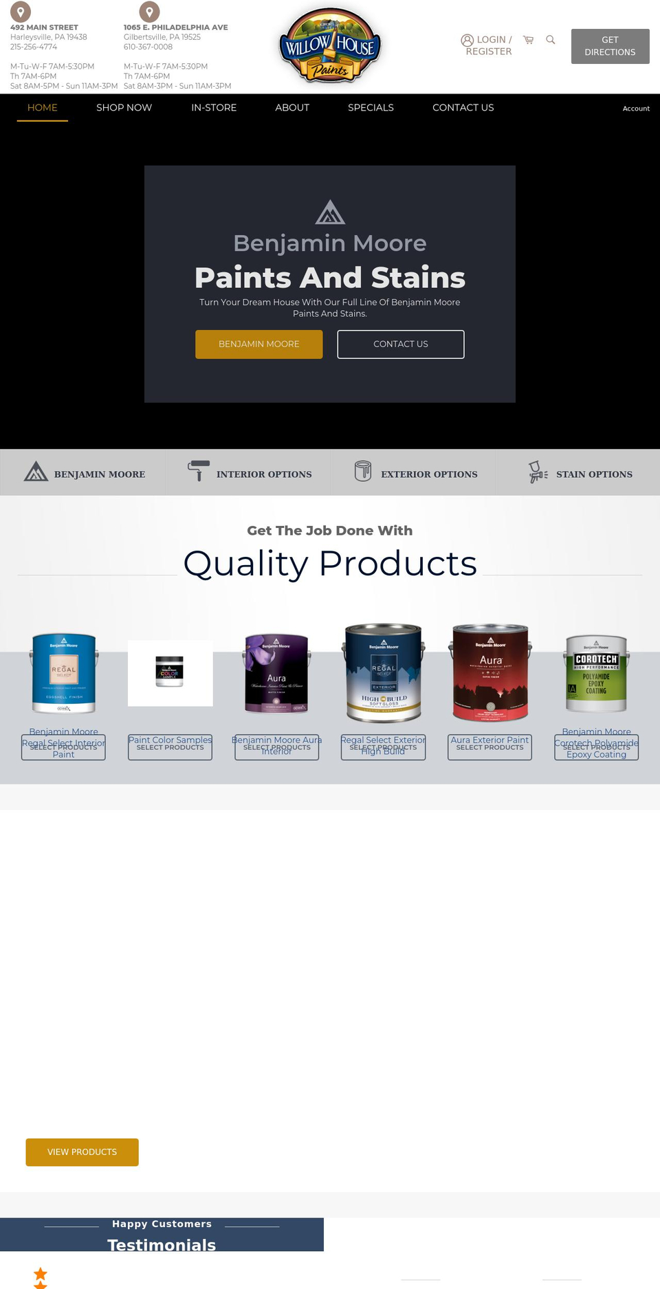 willowhousepaints.com shopify website screenshot
