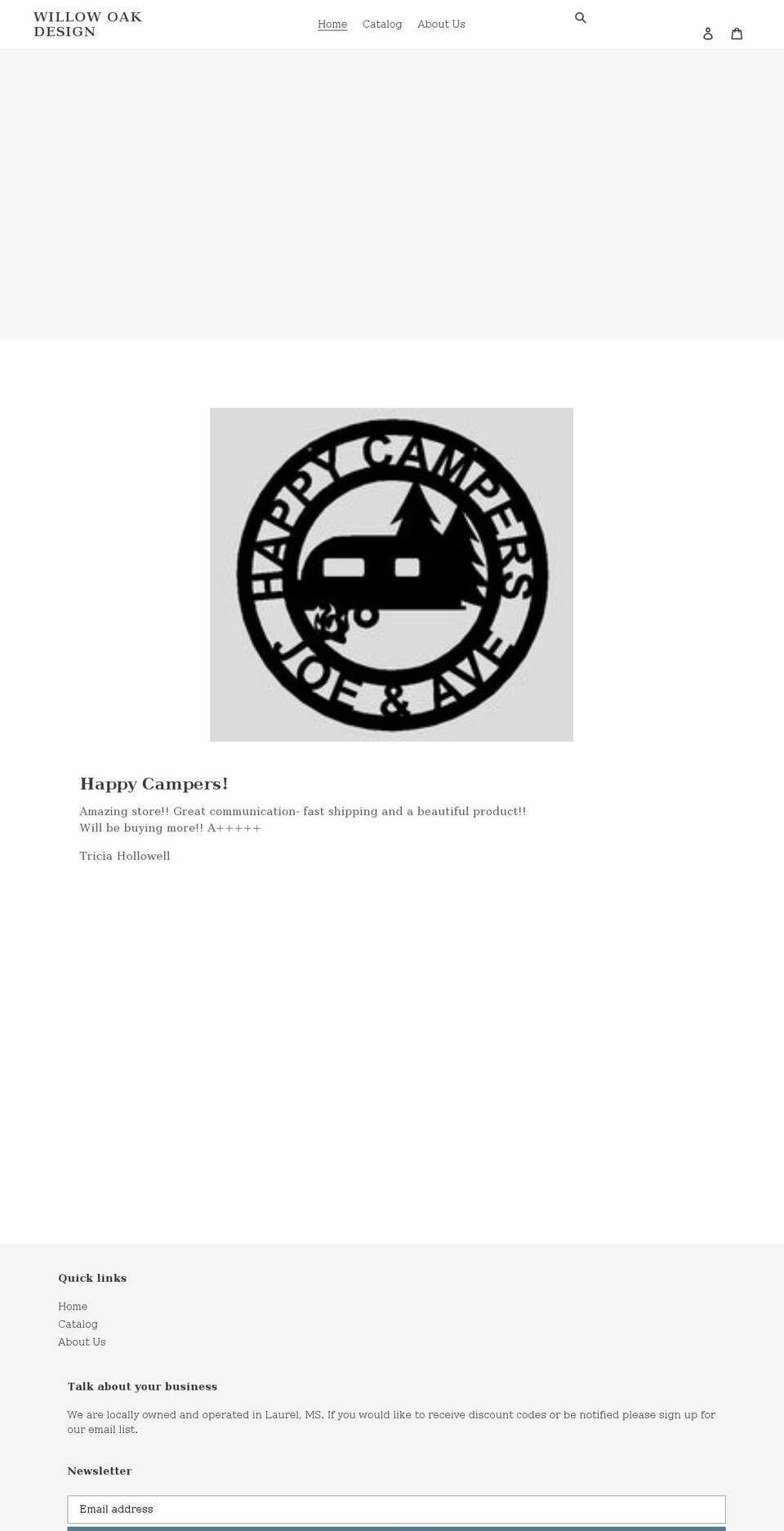 willowoakdesign.com shopify website screenshot