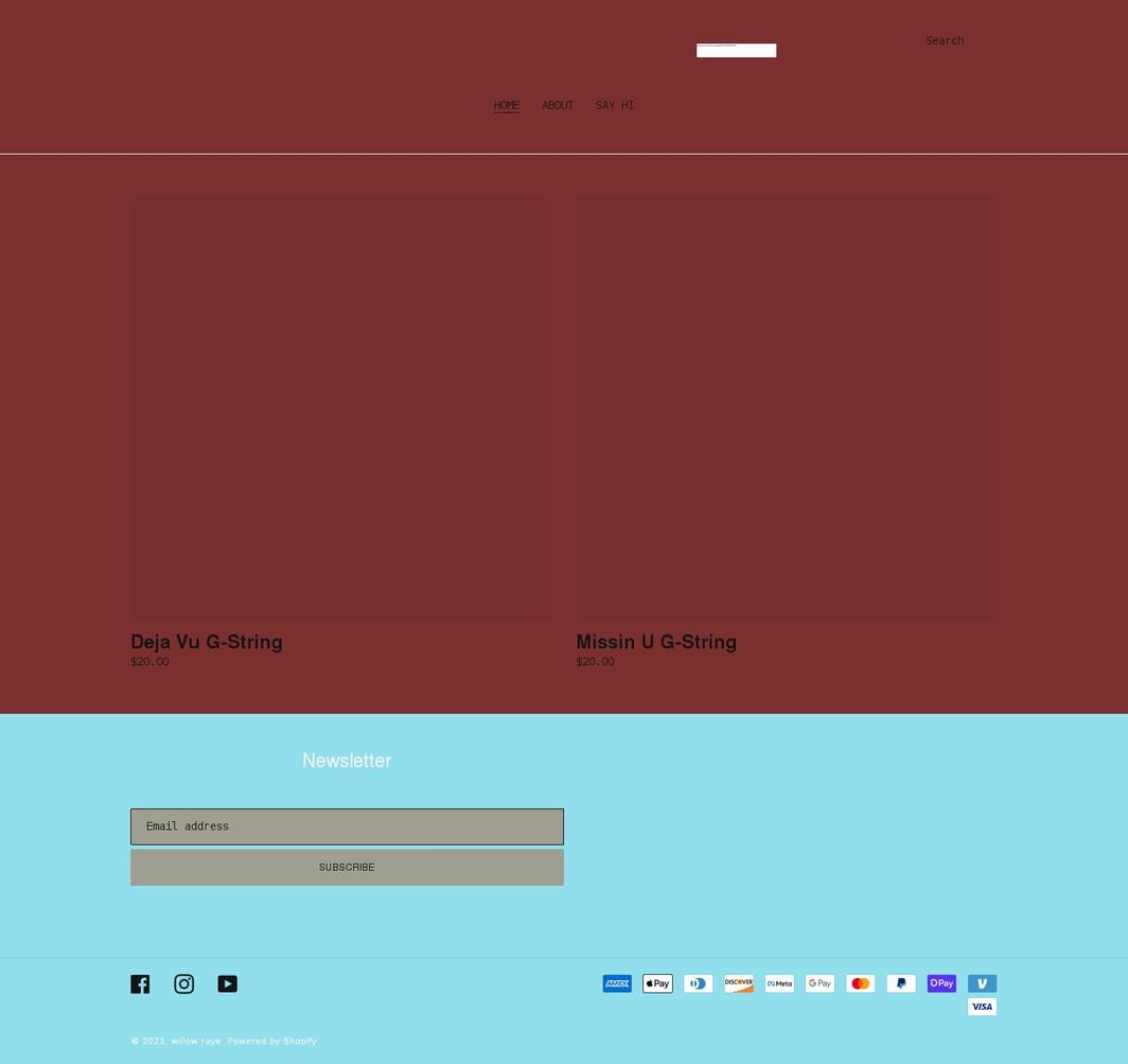willowraye.com shopify website screenshot