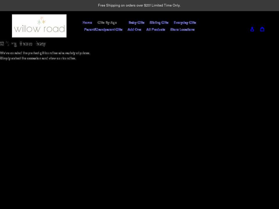 willowroad.com shopify website screenshot