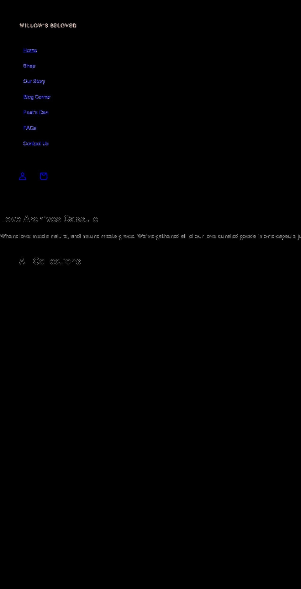 willows-beloved.myshopify.com shopify website screenshot