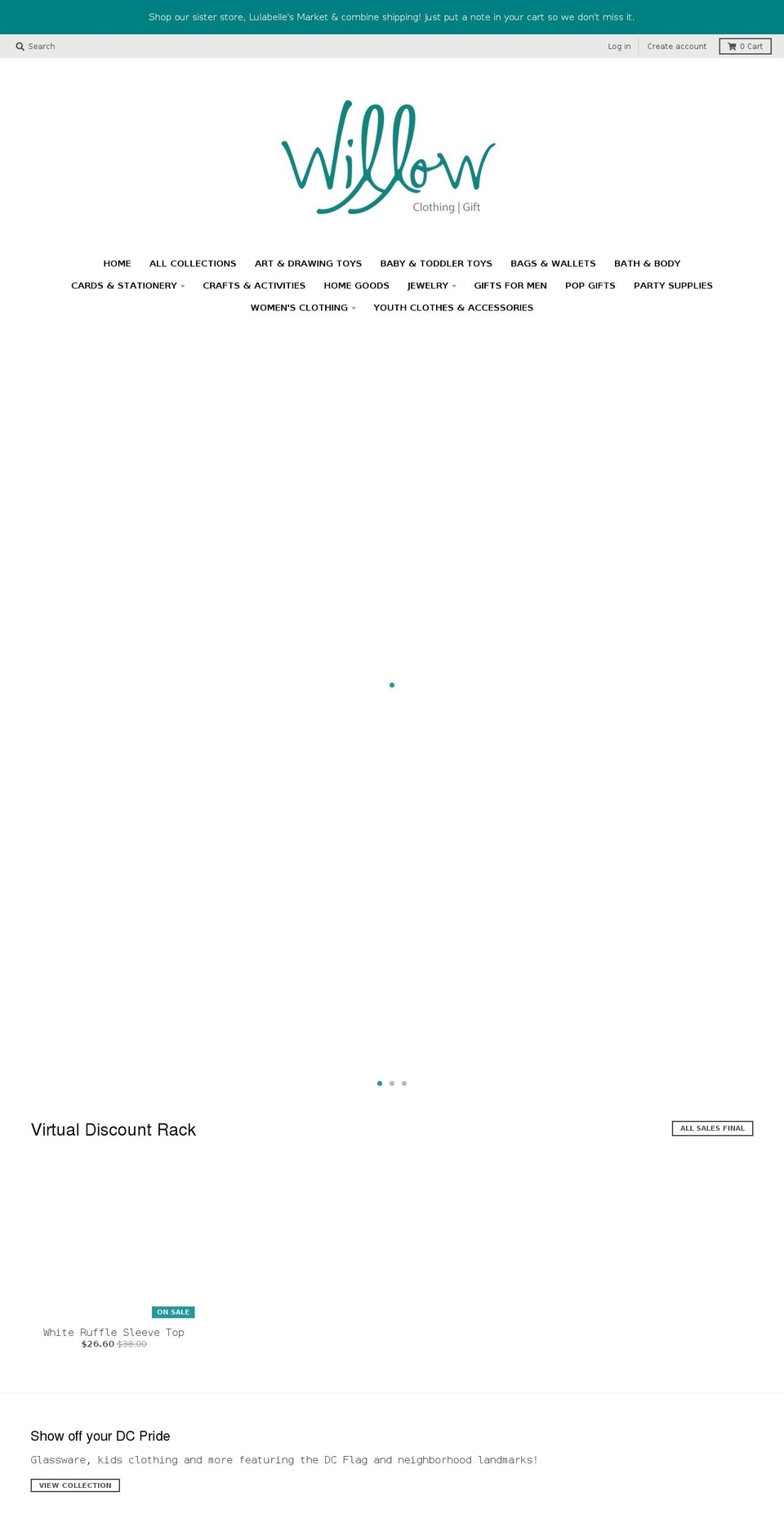 willowstores.com shopify website screenshot