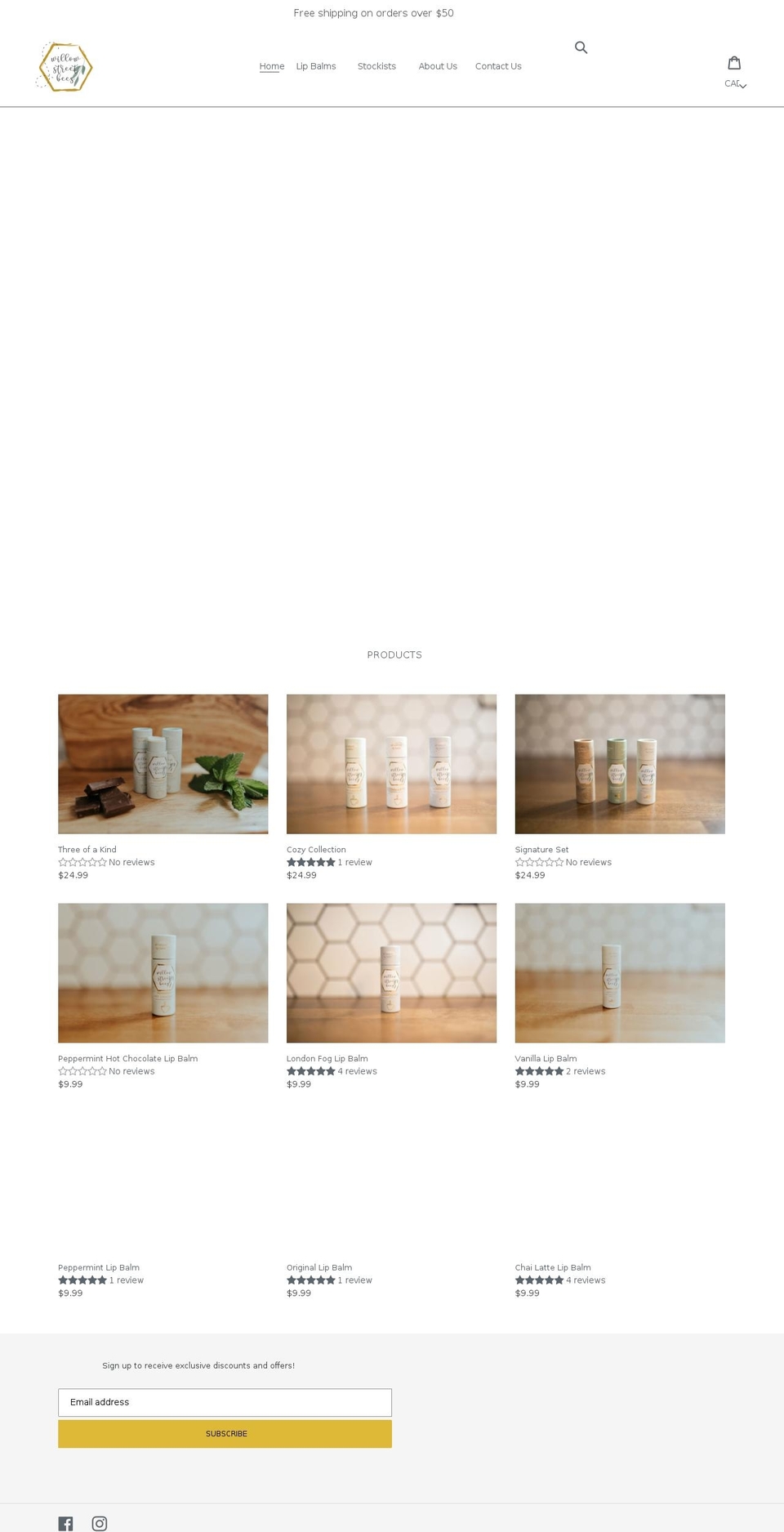 willowstreetbees.com shopify website screenshot