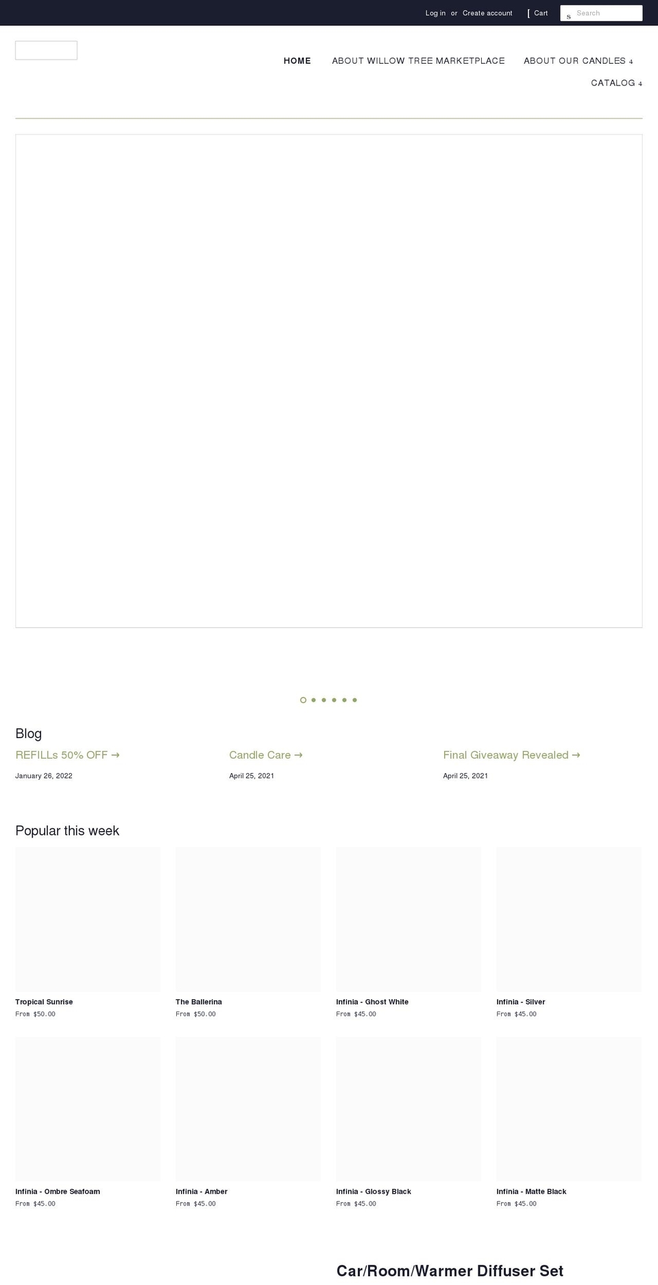 willowtreemarketplace.com shopify website screenshot