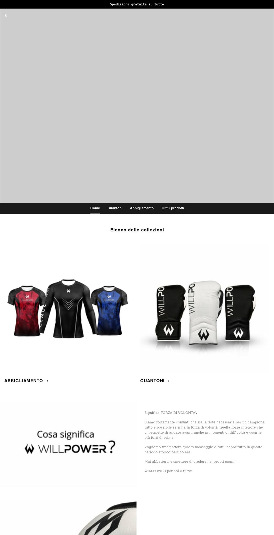 willpowerfightwear.com shopify website screenshot