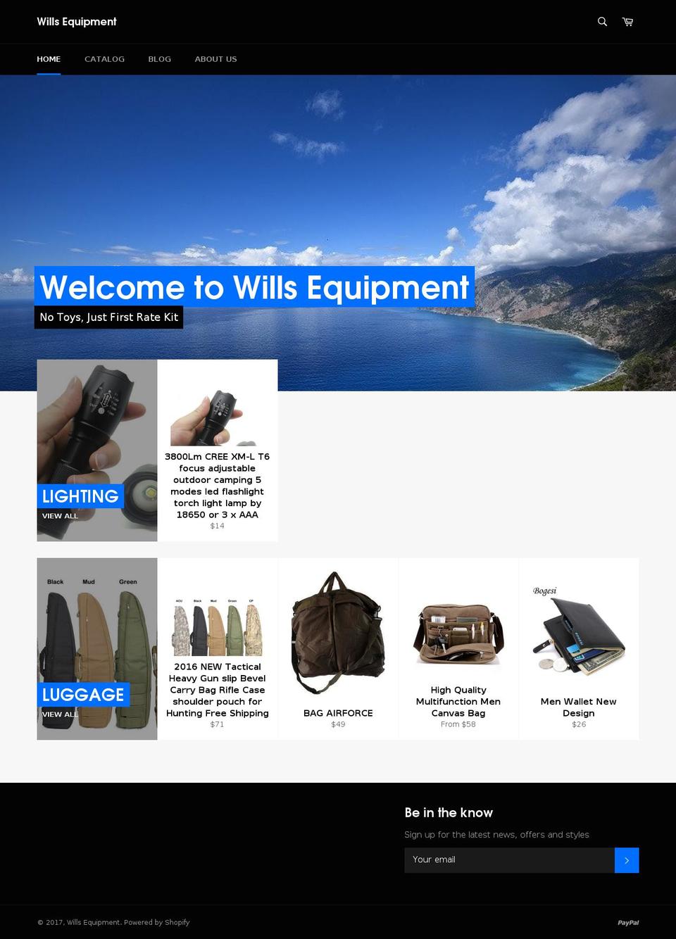 willsequipment.com shopify website screenshot