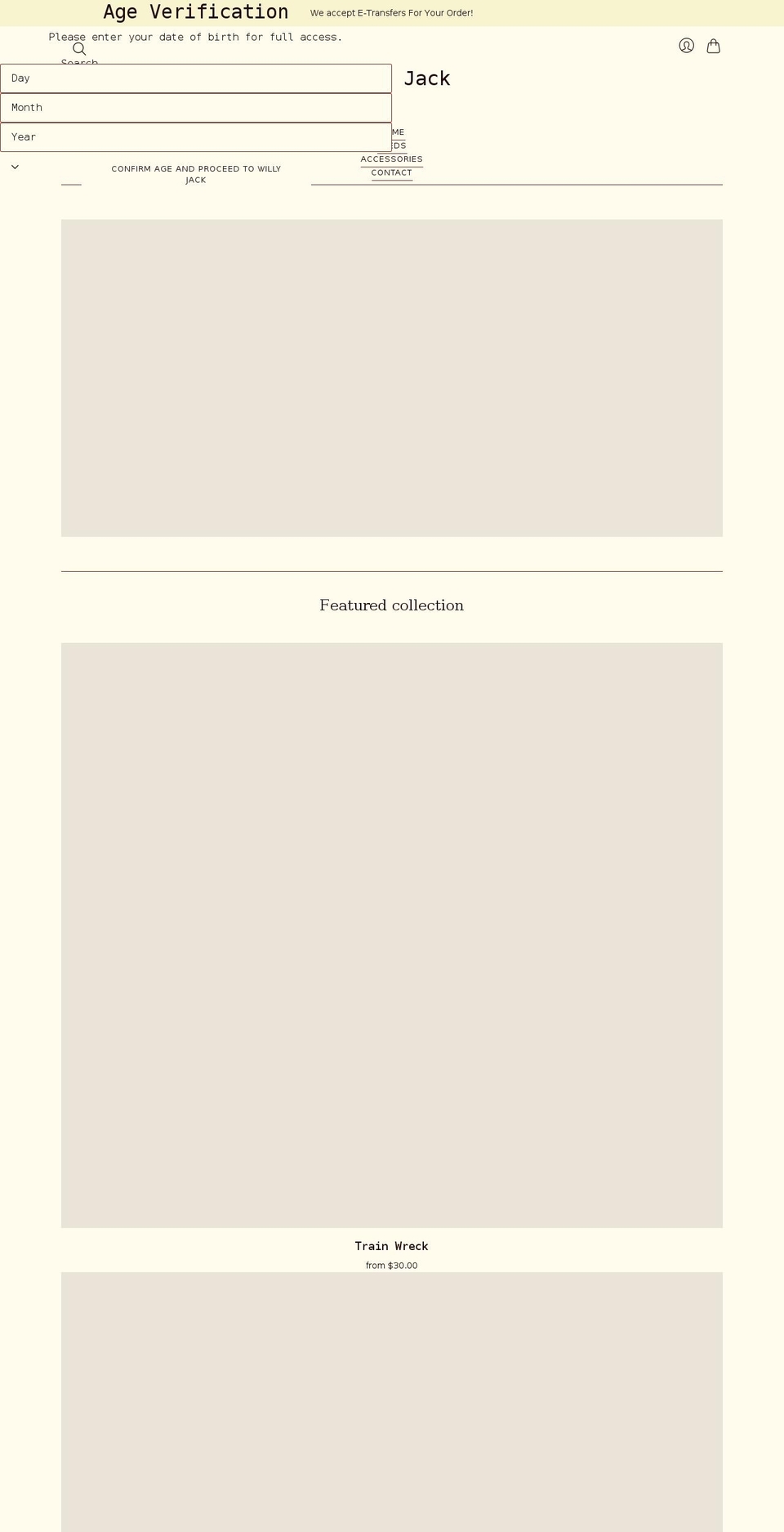 willyjack.com shopify website screenshot