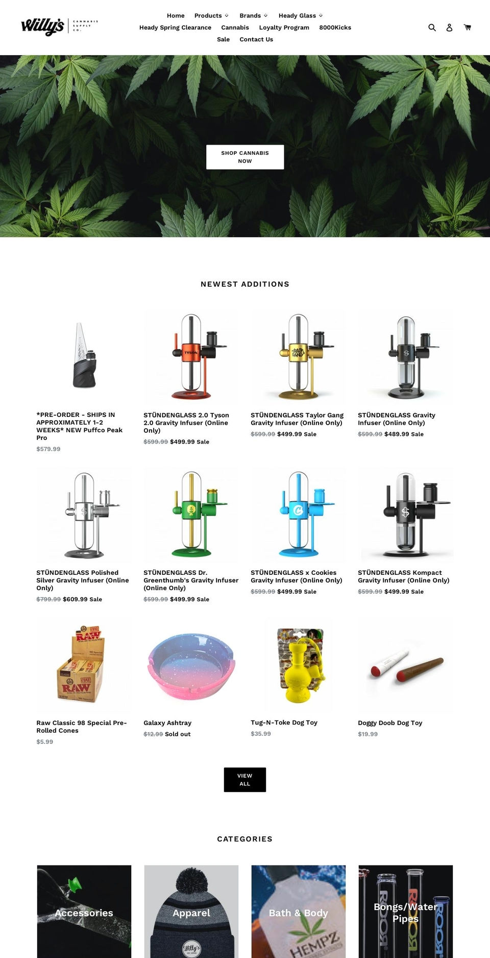 willys420.com shopify website screenshot