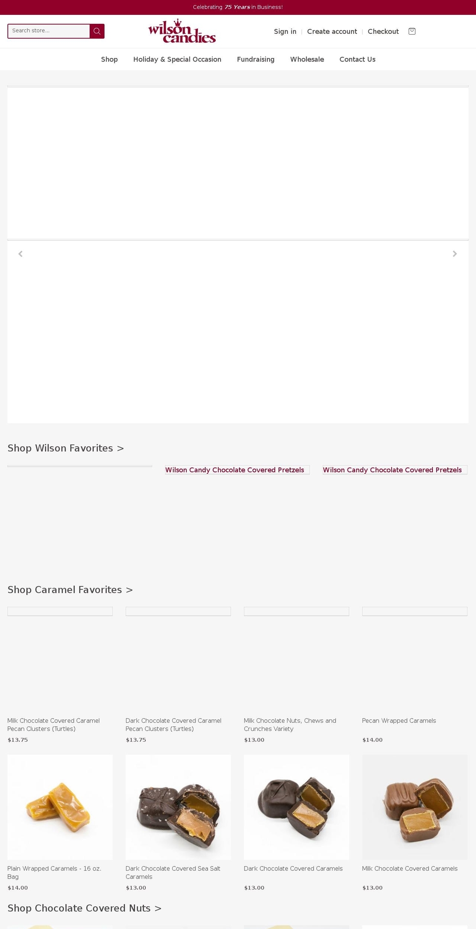 wilsoncandy.com shopify website screenshot