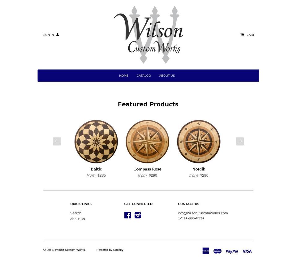 wilsoncustomworks.com shopify website screenshot