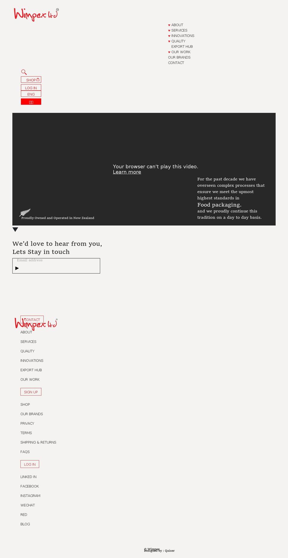 wimpex.co.nz shopify website screenshot
