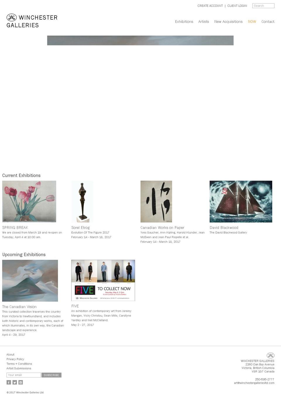 winchestergalleriesltd.com shopify website screenshot