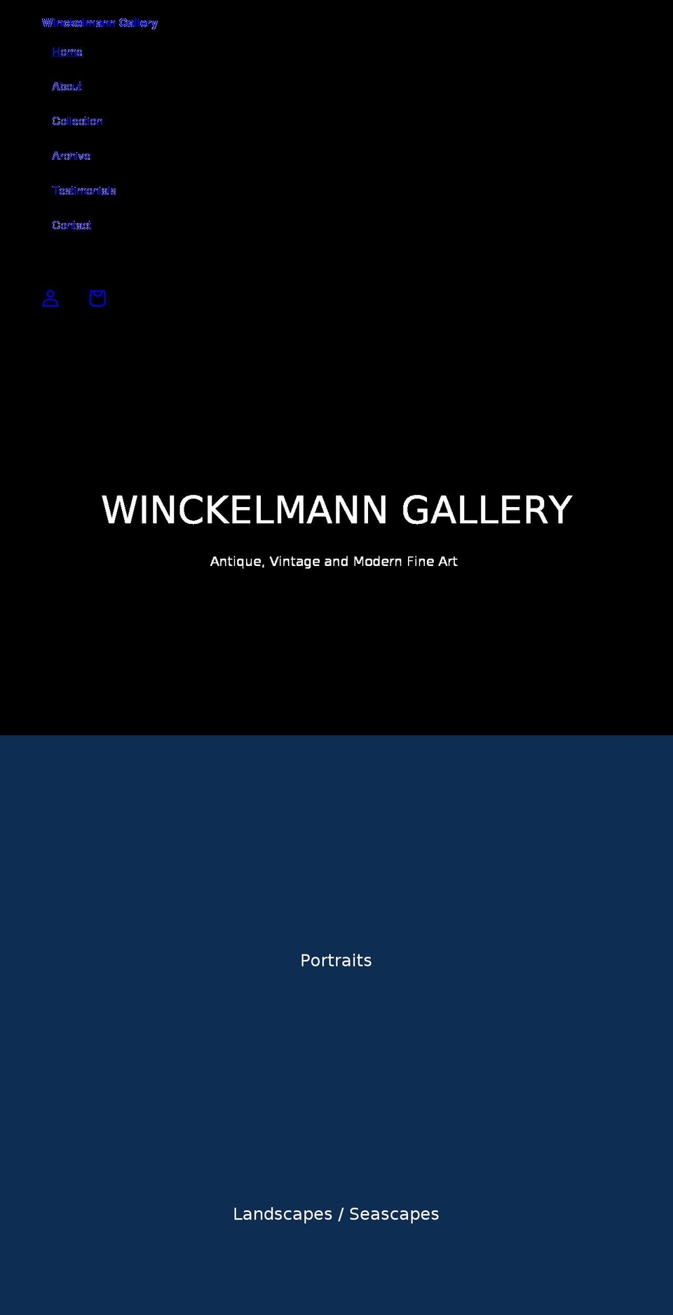 winckelmanngallery.com shopify website screenshot