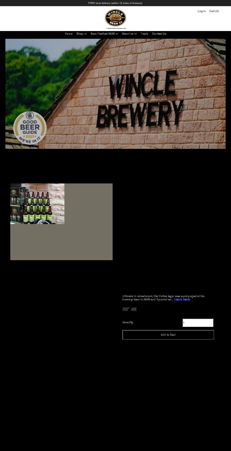 winclebeer.co.uk shopify website screenshot