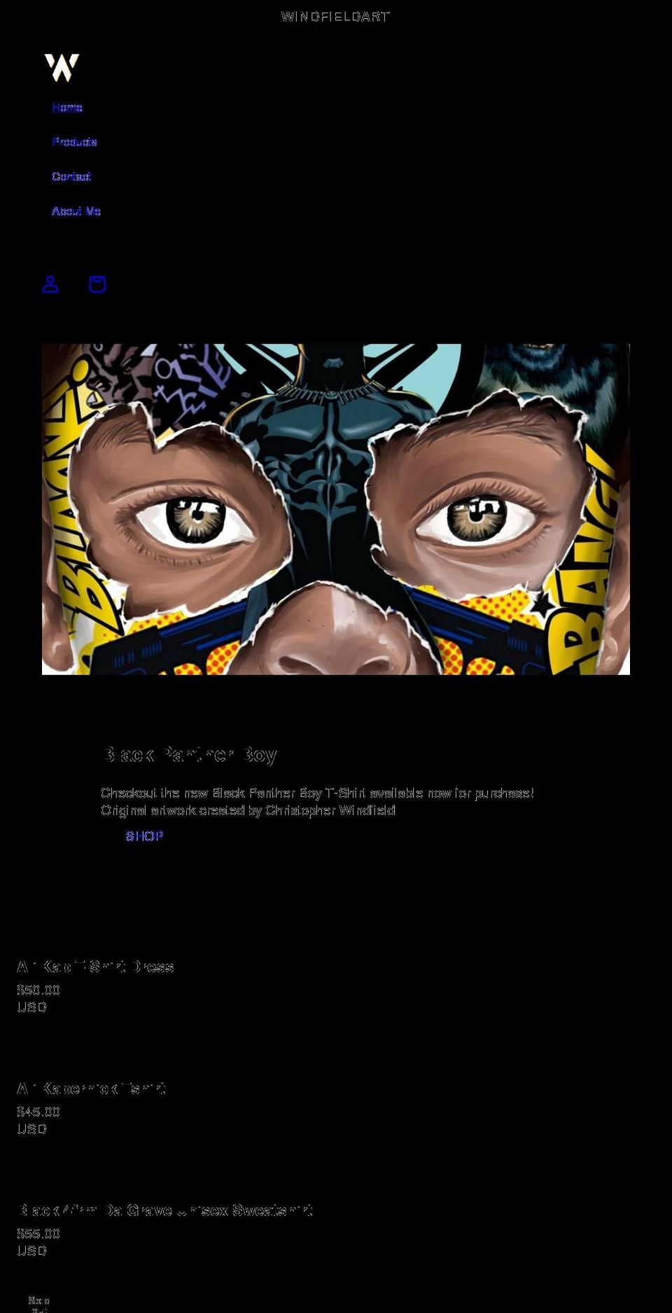 windfieldart.com shopify website screenshot