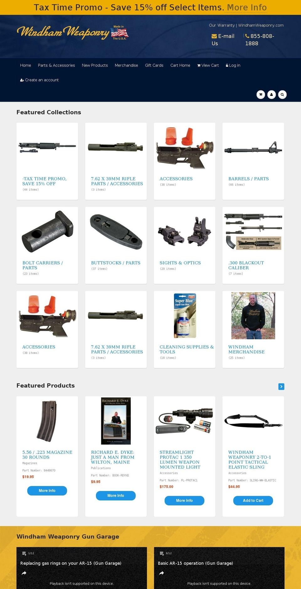 windhamweaponry.biz shopify website screenshot