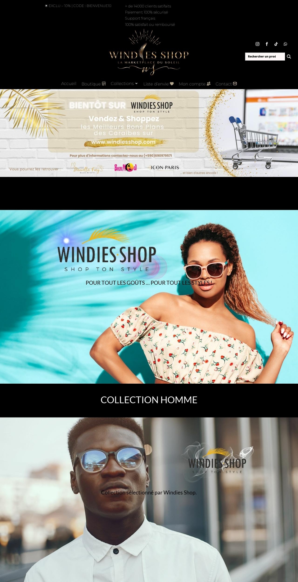 MAX Shopify theme site example windiesshop.com