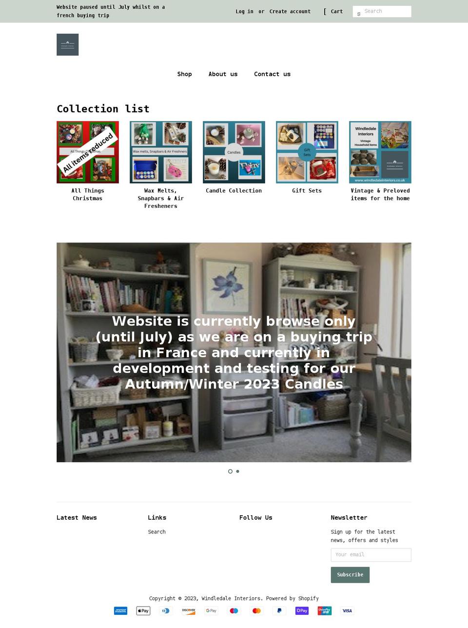 windledaleinteriors.co.uk shopify website screenshot