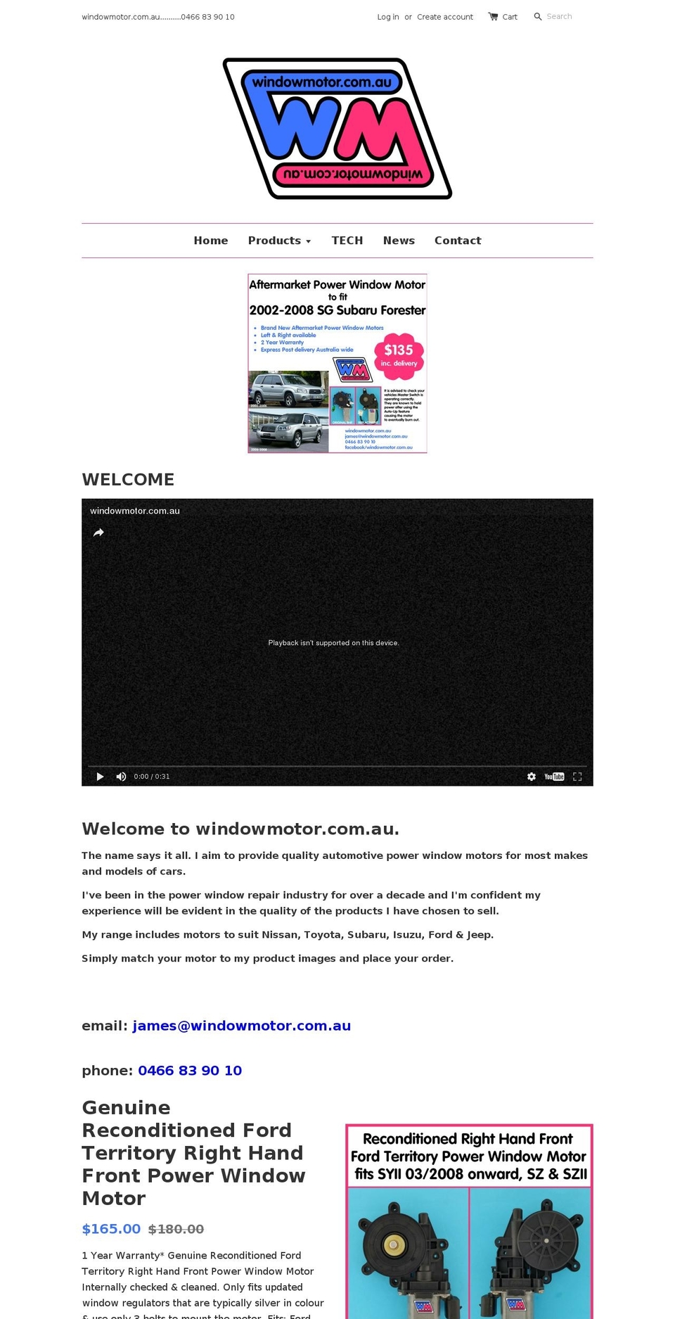 windowmotor.com.au shopify website screenshot