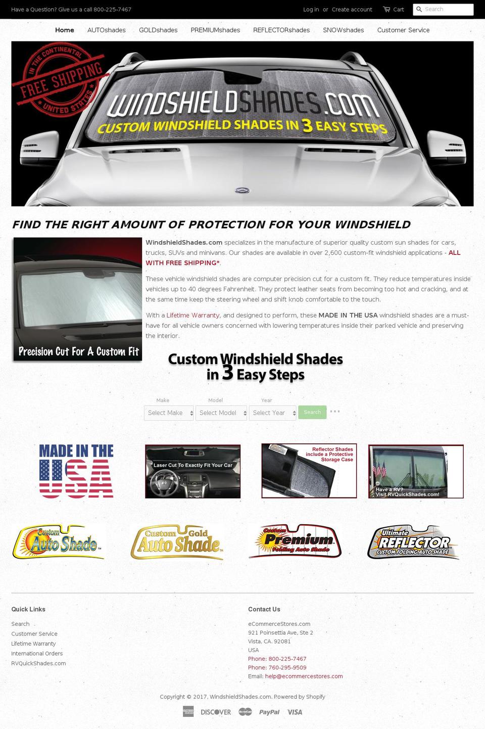 windowsunshade.com shopify website screenshot
