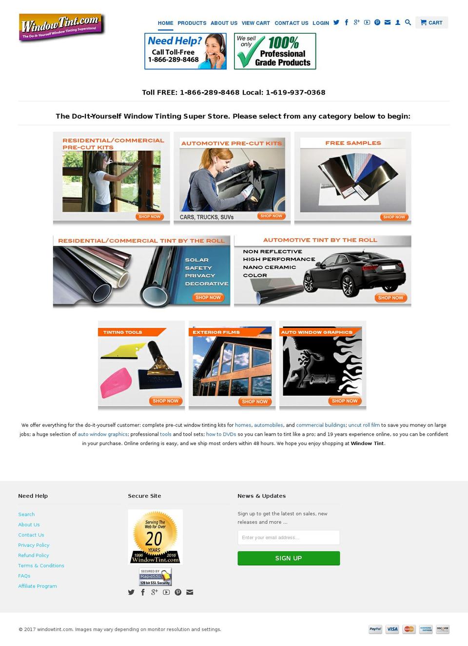 windowtint.com shopify website screenshot