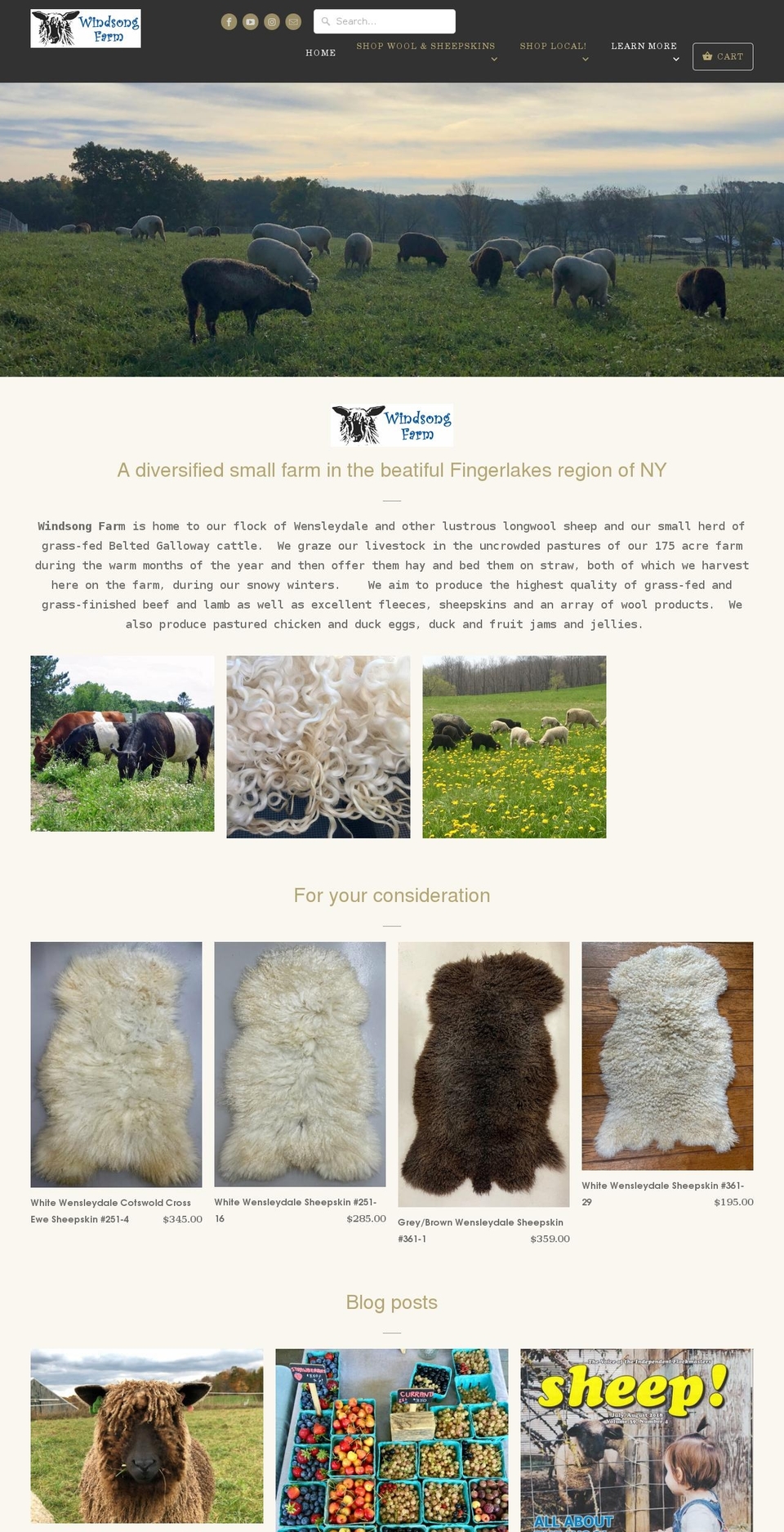 windsongfarm.com shopify website screenshot