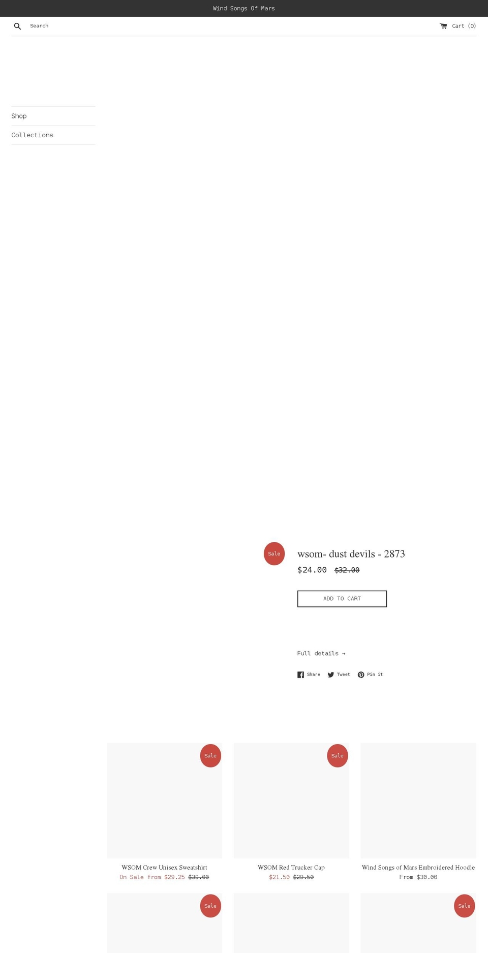 windsongsofmars.com shopify website screenshot