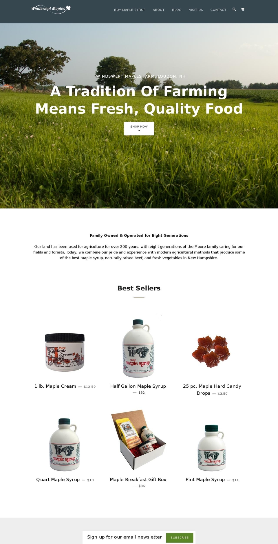 windsweptmaples.com shopify website screenshot