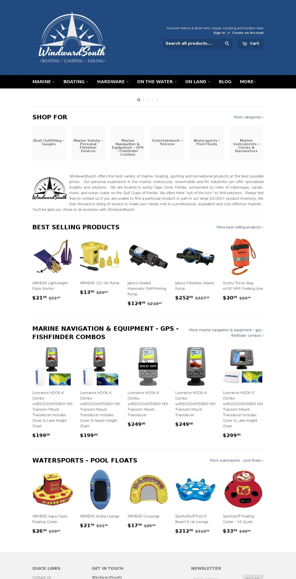 windwardsouth.com shopify website screenshot