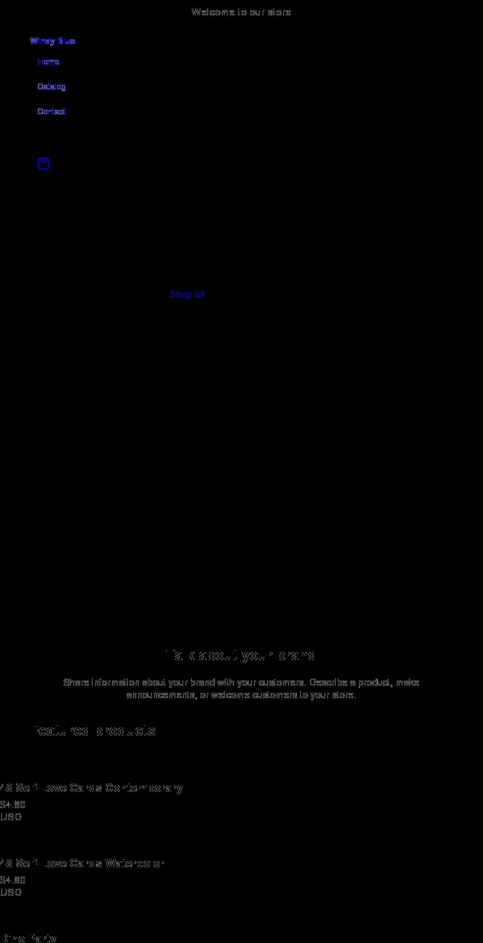 windyblue.com shopify website screenshot