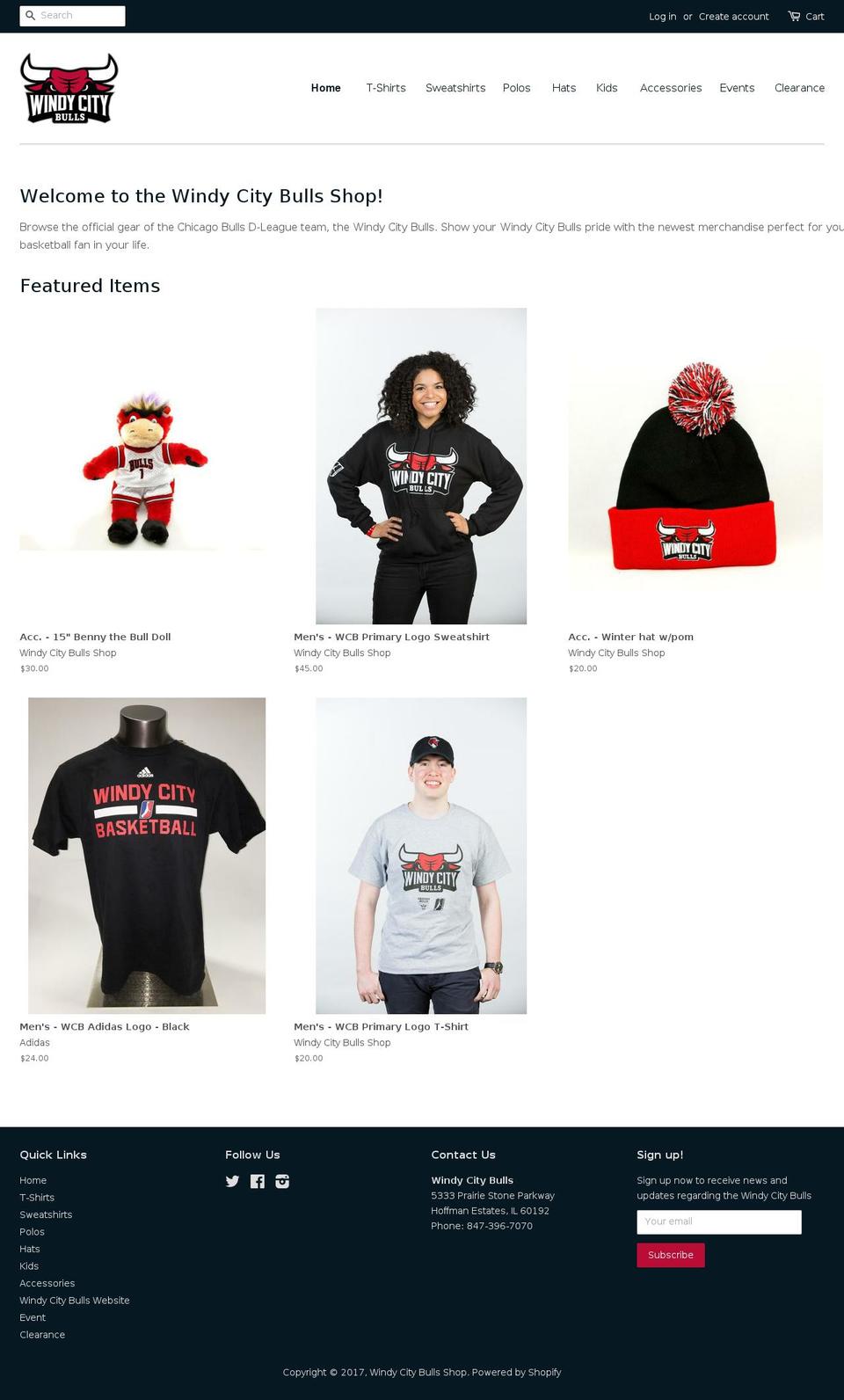 windycitybullsshop.com shopify website screenshot
