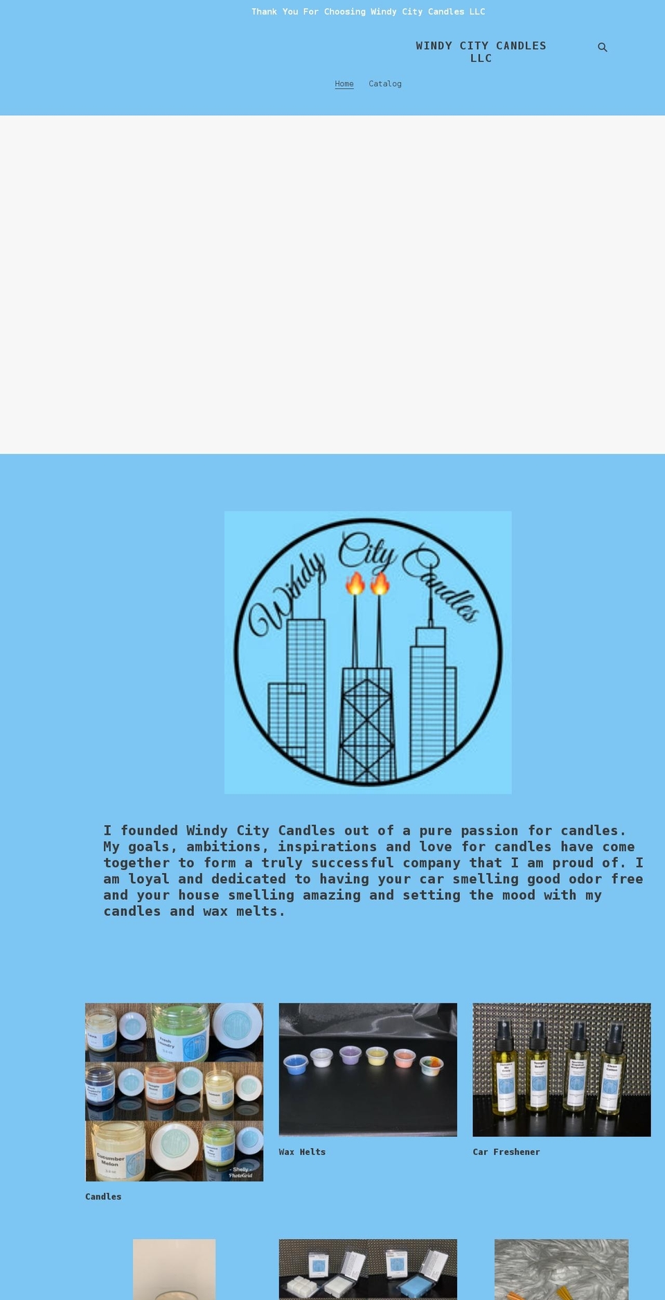 windycitycandlesllc.com shopify website screenshot