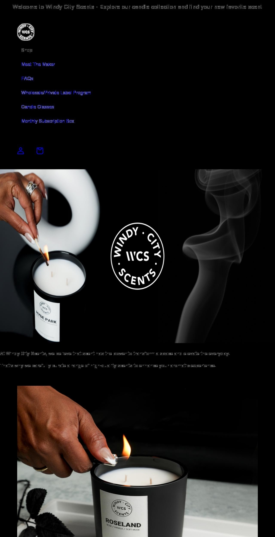 windycityscents.com shopify website screenshot