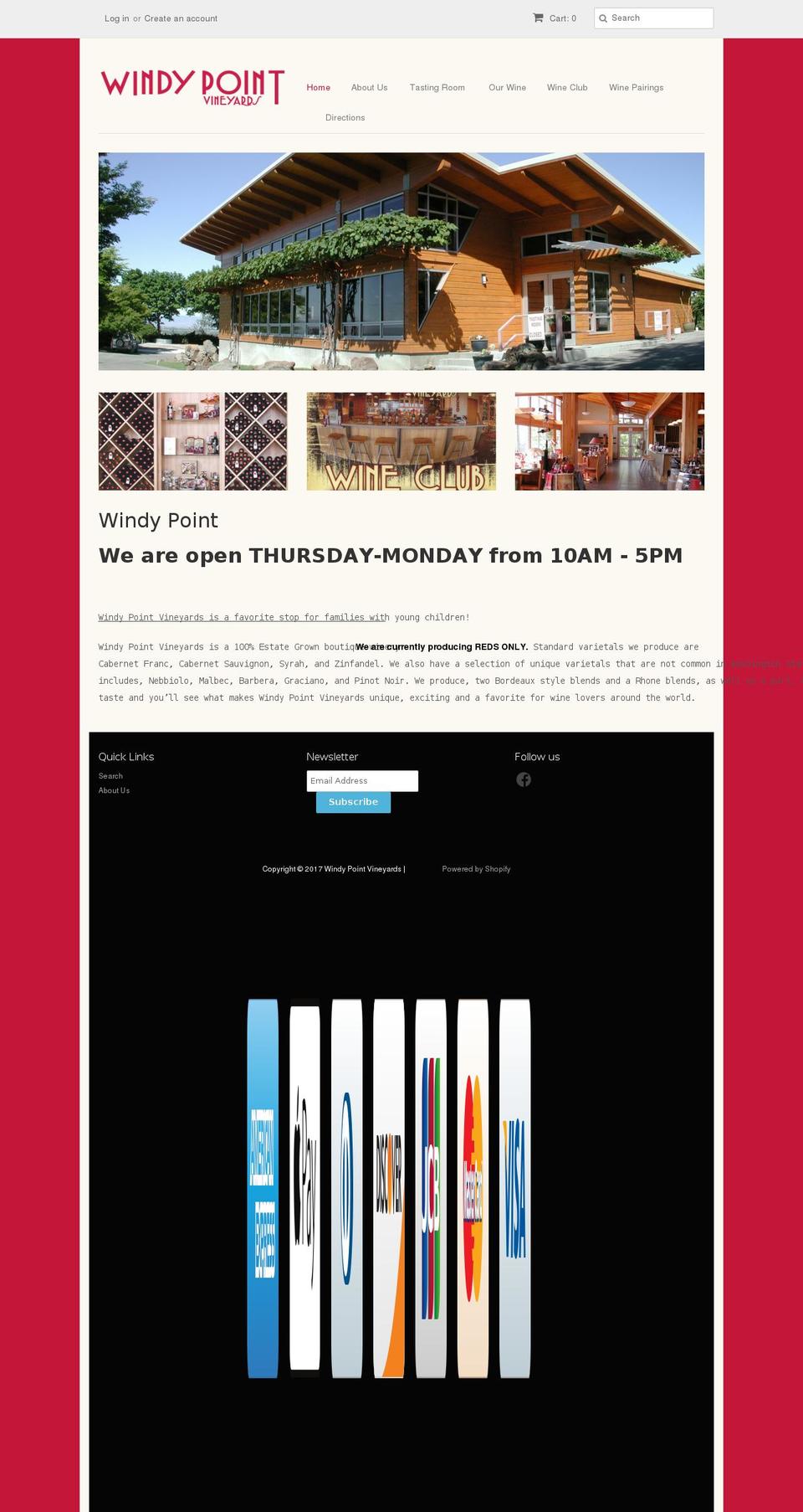 windypointvineyards.com shopify website screenshot
