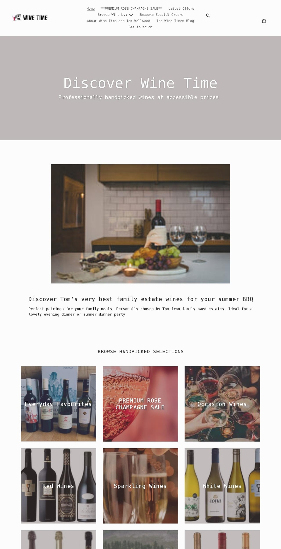 wine-time.co.uk shopify website screenshot