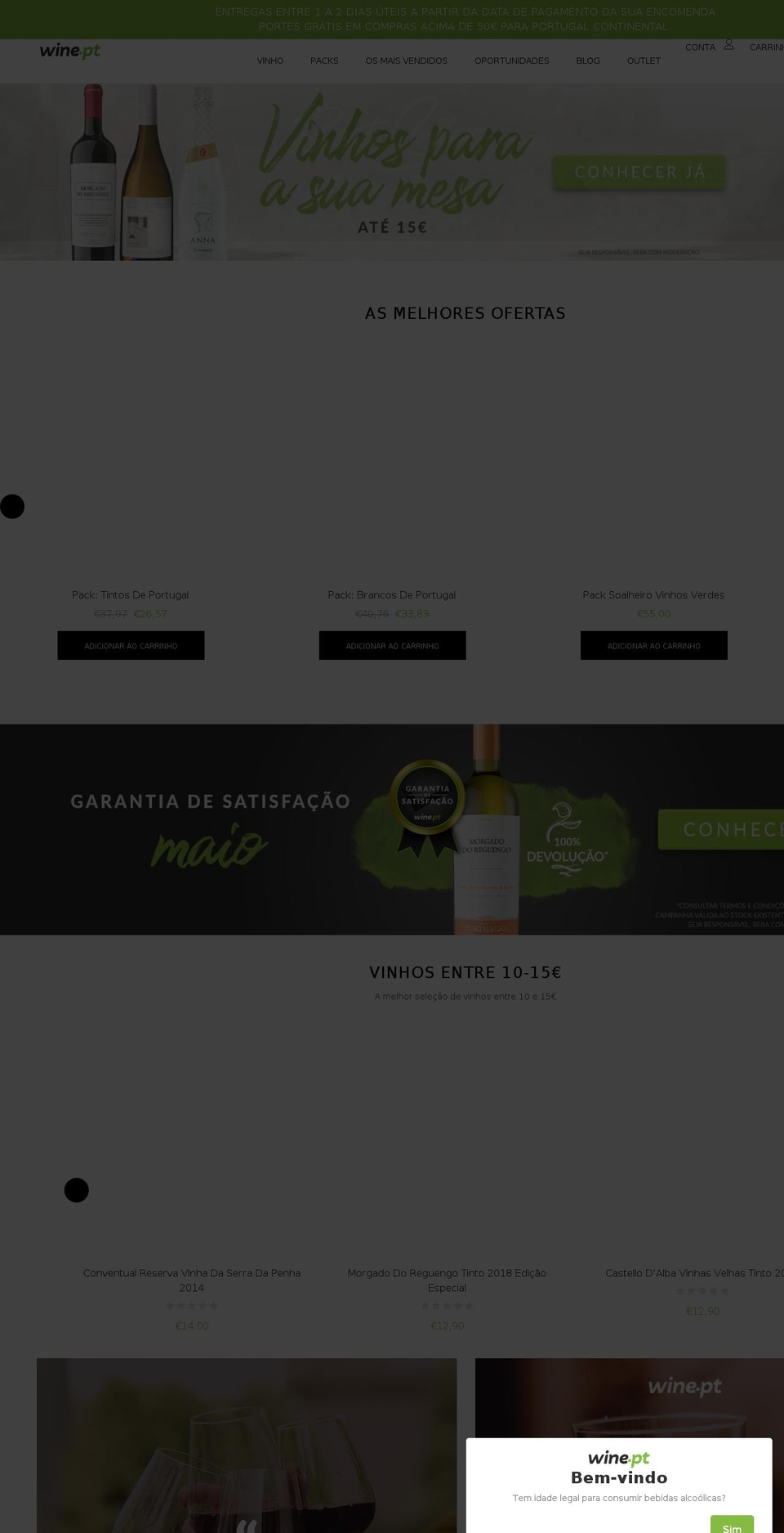 WATCHES Shopify theme site example wine.pt