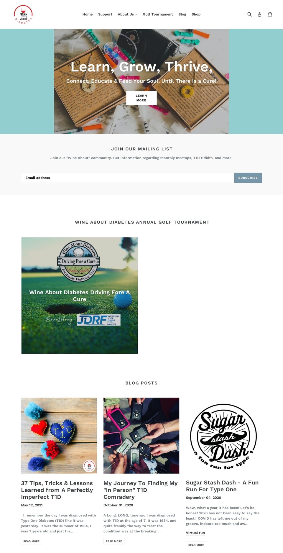wineaboutdiabetes.com shopify website screenshot