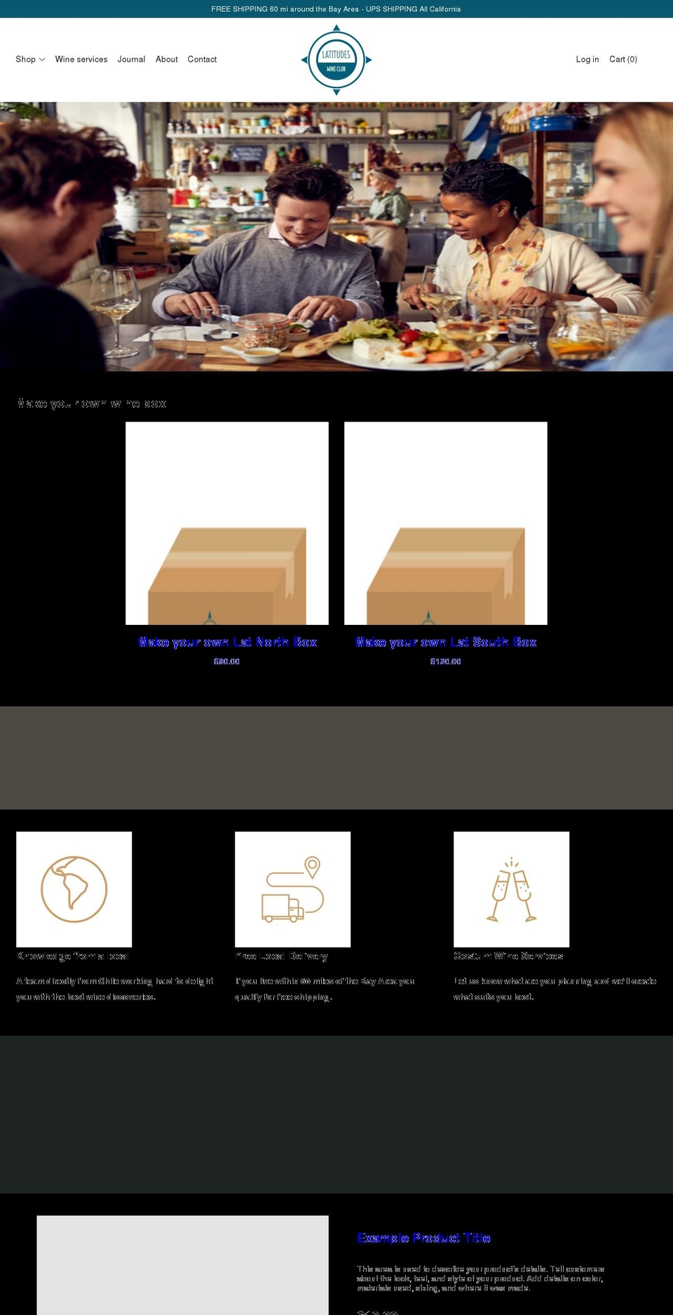 wineclublatitudes.com shopify website screenshot