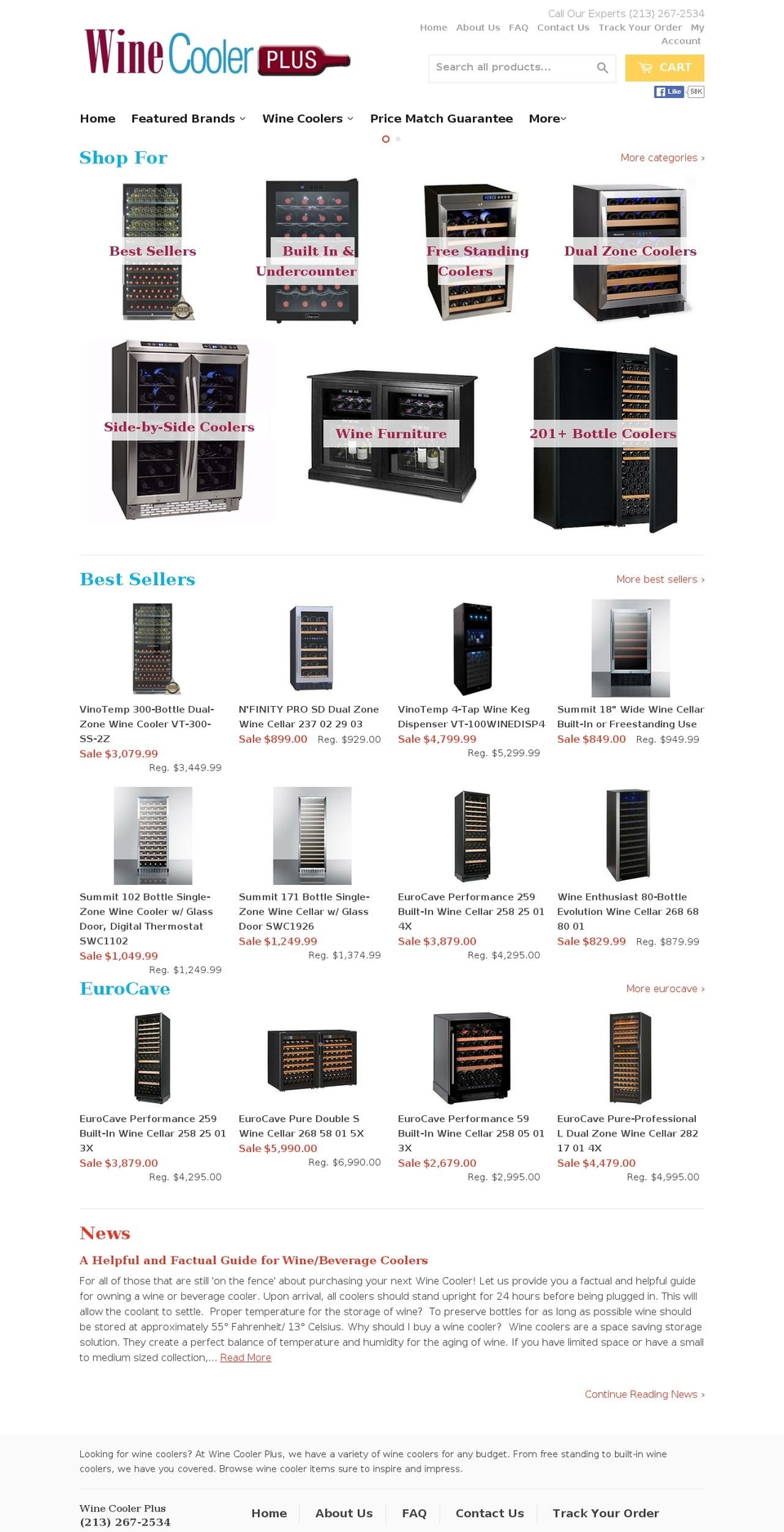 winecoolerplus.com shopify website screenshot